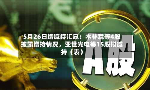 5月26日增减持汇总：木林森等4股披露增持情况，亚世光电等15股拟减持（表）-第2张图片